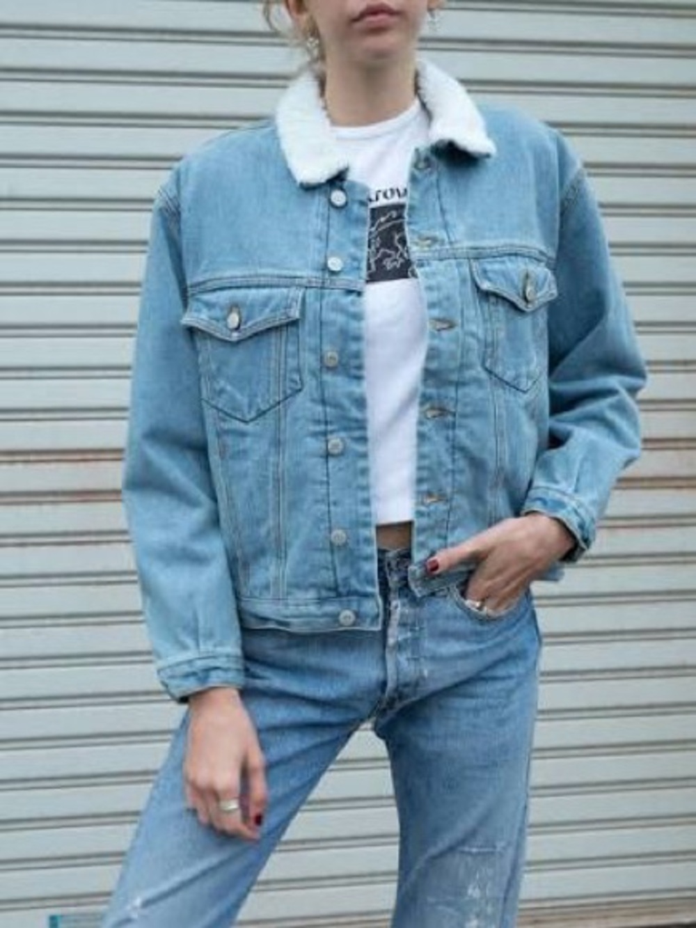 Women’s Sherpa-Lined Denim Brandy Melville John Galt Jacket